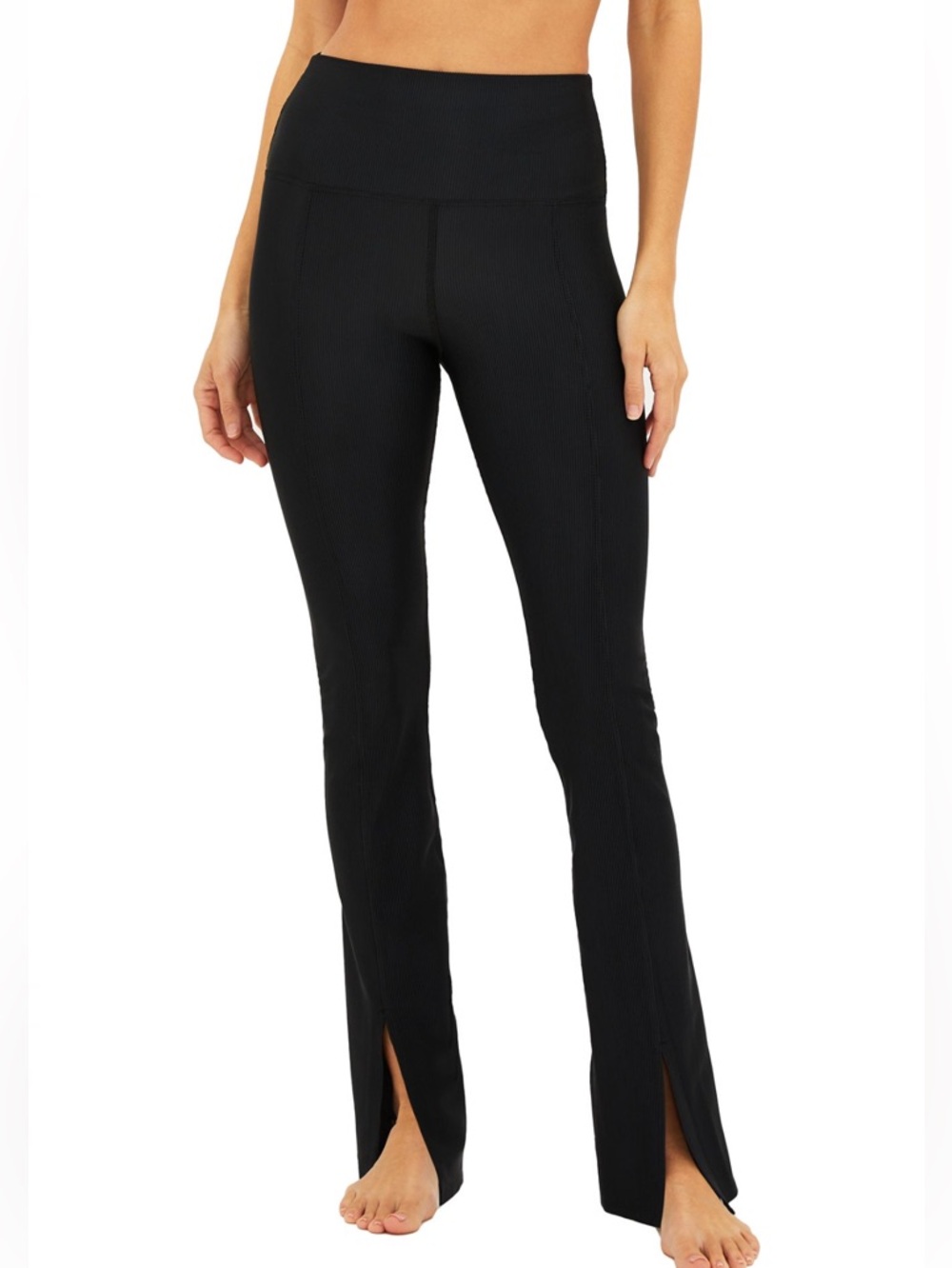 Beach Riot Alani Black Ribbed Flare Leggings High Rise Yoga Pants Size Medium